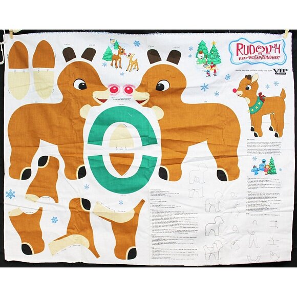 Cranston VIP Rudolph Plush Fabric Craft Panel Instructions Reindeer Christmas - Picture 1 of 8